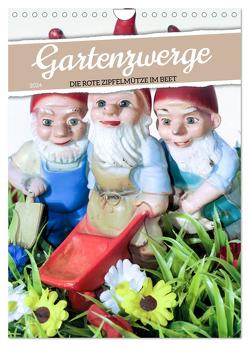 Gartenzwerge: Die rote Zipfelmütze im Beet (Wandkalender 2024 DIN A4 hoch), CALVENDO Monatskalender von CALVENDO,  CALVENDO