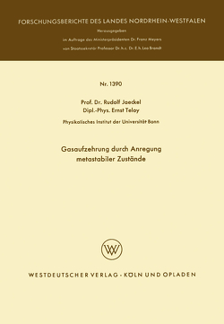 Gasaufzehrung durch Anregung metastabiler Zustände von Jaeckel,  Rudolf