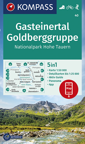 KOMPASS Wanderkarte Gasteinertal, Goldberggruppe, Nationalpark Hohe Tauern von KOMPASS-Karten GmbH