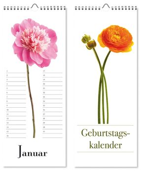 Geburtstagskalender Floral Art – immerwährend – (19 x 48)