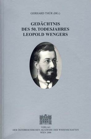 Gedächtnis des 50. Todesjahres Leopold Wengers von Thür,  Gerhard