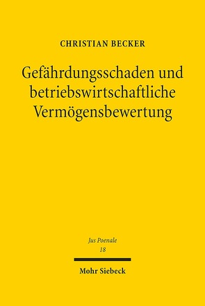 Gefährdungsschaden und betriebswirtschaftliche Vermögensbewertung von Becker,  Christian