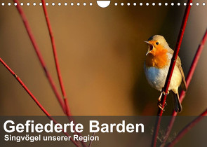 Gefiederte Barden – Singvögel unserer Region (Wandkalender 2023 DIN A4 quer) von Krebs,  Alexander