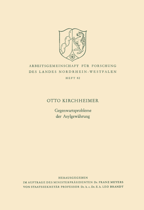 Gegenwartsprobleme der Asylgewährung von Kirchheimer,  Otto