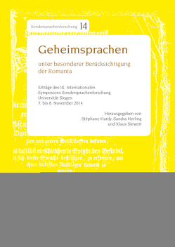 Geheimsprachen unter besonderer Berücksichtigung der Romania von Hardy,  Stephane, Herling,  Sandra, Siewert,  Klaus