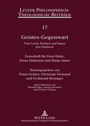 Geistes-Gegenwart von Gruber,  Franz, Niemand,  Christoph, Reisinger,  Ferdinand