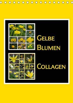 Gelbe Blumen Collagen (Tischkalender 2019 DIN A5 hoch) von LoRo-Artwork