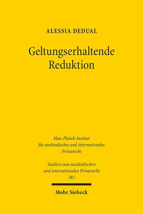 Geltungserhaltende Reduktion von Dedual,  Alessia