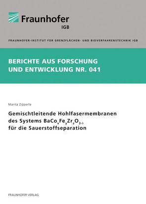 Gemischtleitende Hohlfasermembranen des Systems BaCoxFeyZrzO3-d für die Sauerstoffseparation. von Zipperle,  Marita