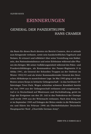 General der Panzertruppen Hans Cramer – Erinnerungen von Kock,  Oliver