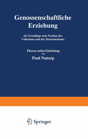 Genossenschaftliche Erziehung von Natorp,  Paul