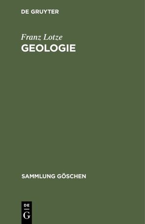 Geologie von Lotze,  Franz