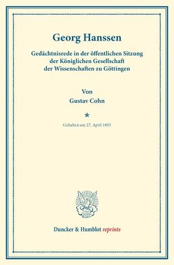 Georg Hanssen. von Cohn,  Gustav