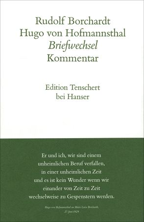 Briefwechsel (Zwei Bände komplett) von Borchardt,  Rudolf, Hofmannsthal,  Hugo von, Schuster,  Gerhard