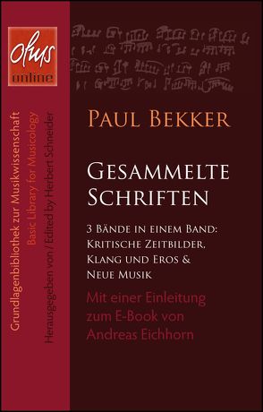 Gesammelte Schriften von Bekker,  Paul