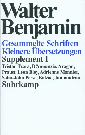 Gesammelte Schriften von Adorno,  Theodor W., Benjamin,  Walter, Scholem,  Gershom, Schweppenhäuser,  Hermann, Tiedemann,  Rolf