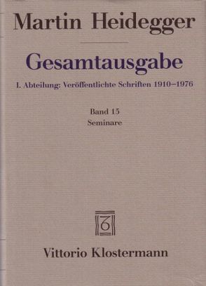 Seminare von Heidegger,  Martin, Ochwadt,  Curd