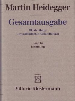 Besinnung (1938/39). Im Anhang: Mein bisheriger Weg von Heidegger,  Martin, Herrmann,  Friedrich-Wilhelm von