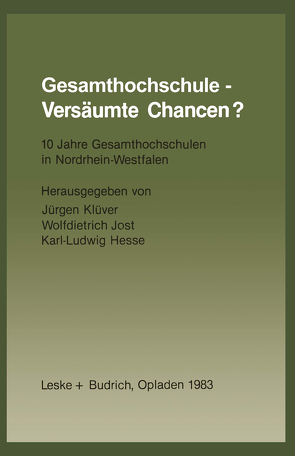 Gesamthochschule — Versäumte Chancen? von Kluever,  Juergen