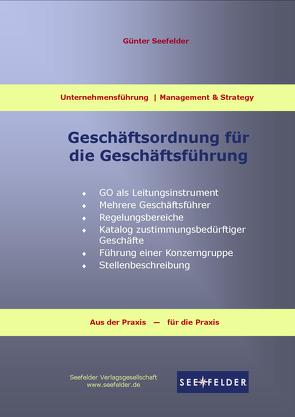 Geschäftsordnung für die Geschäftsführung von Seefelder,  Günter