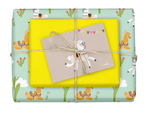 Geschenkpapier-Set für Kinder: Lama/ Alpaka