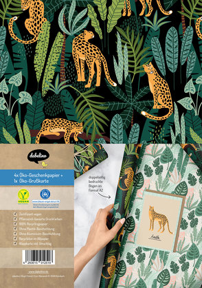 Geschenkpapier-Set: Leopard (vegan, Blauer Engel, Recyclingpapier)