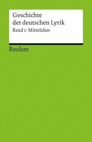 Geschichte der deutschen Lyrik von Holznagel,  Franz-Josef