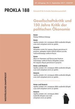 Gesellschaftskritik und 150 Jahre Kritik der politischen Ökonomie von PROKLA