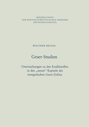 Geser-Studien von Heissig,  Walther