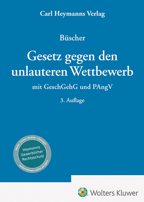 Gesetz gegen den unlauteren Wettbewerb von Büscher,  Wolfgang