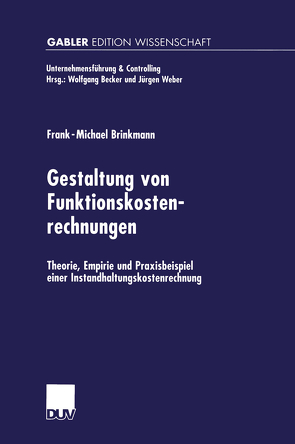 Gestaltung von Funktionskostenrechnungen von Brinkmann,  Frank-Michael