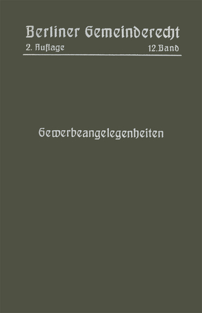 Gewerbeangelegenheiten von Magistrat Von Berlin