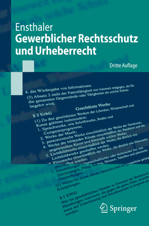 Gewerblicher Rechtsschutz und Urheberrecht von Ensthaler,  Jürgen