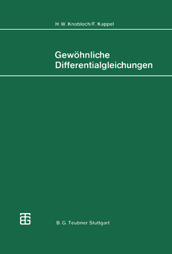 Gewöhnliche Differentialgleichungen von Kappel,  F., Knobloch,  H.W.