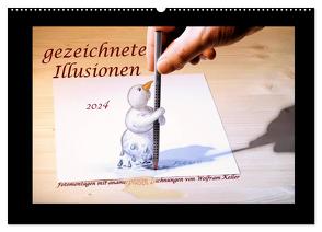 gezeichnete Illusionen (Wandkalender 2024 DIN A2 quer), CALVENDO Monatskalender von Keller,  Wolfram