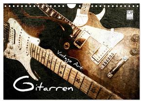 GITARREN Vintage Art (Wandkalender 2024 DIN A4 quer), CALVENDO Monatskalender von Bleicher,  Renate