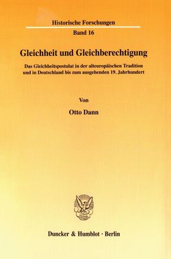 Gleichheit und Gleichberechtigung. von Dann,  Otto