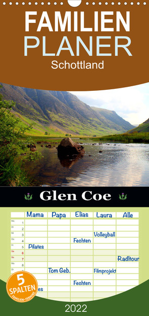 Familienplaner Glen Coe (Wandkalender 2022 , 21 cm x 45 cm, hoch) von Schwarz,  Sylvia