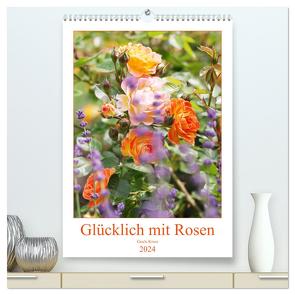 Glücklich mit Rosen (hochwertiger Premium Wandkalender 2024 DIN A2 hoch), Kunstdruck in Hochglanz von Kruse,  Gisela