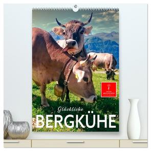 Glückliche Bergkühe (hochwertiger Premium Wandkalender 2024 DIN A2 hoch), Kunstdruck in Hochglanz von Roder,  Peter