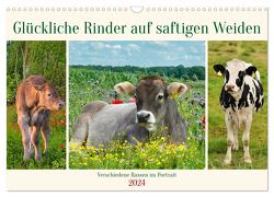 Glückliche Rinder auf saftigen Weiden (Wandkalender 2024 DIN A3 quer), CALVENDO Monatskalender von Kleemann,  Claudia