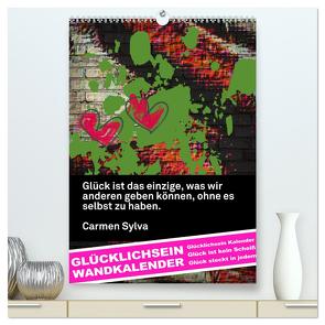 GLÜCKLICHSEIN Wandkalender (hochwertiger Premium Wandkalender 2024 DIN A2 hoch), Kunstdruck in Hochglanz von dmr,  steckandose, 