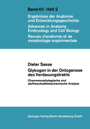 Glykogen in der Ontogenese des Verdauungstrakts von Sasse,  D.