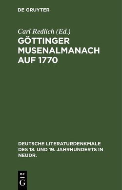 Göttinger Musenalmanach auf 1770 von Redlich,  Carl