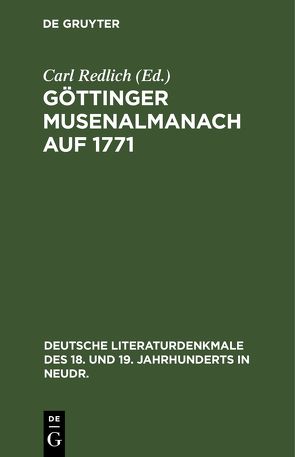 Göttinger Musenalmanach auf 1771 von Redlich,  Carl