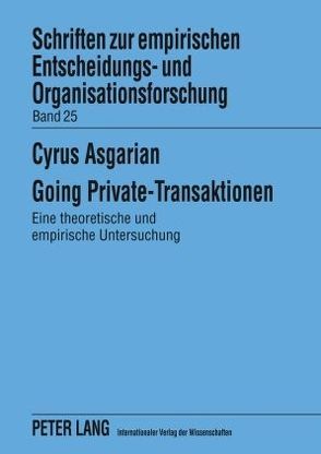 Going Private-Transaktionen von Asgarian,  Cyrus