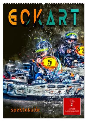 Gokart spektakulär (Wandkalender 2024 DIN A2 hoch), CALVENDO Monatskalender von Roder,  Peter