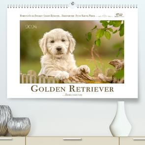 Golden Retriever… Herzenshunde (hochwertiger Premium Wandkalender 2024 DIN A2 quer), Kunstdruck in Hochglanz von Wrede - Wredefotografie,  Martina