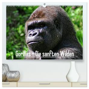 Gorillas – Die sanften Wilden (hochwertiger Premium Wandkalender 2024 DIN A2 quer), Kunstdruck in Hochglanz von Hebgen,  Peter