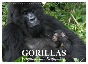 Gorillas. Friedliebende Kraftpakete (Wandkalender 2024 DIN A3 quer), CALVENDO Monatskalender von Stanzer,  Elisabeth